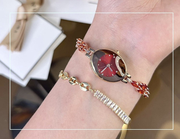 Womne színes cirkon karkötő órája