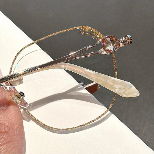 NŐI TÜKRÖZÉSMENTES GYÉMÁNT KERETES SZEMÜVEGEK, AMELY VÉDELEM A KÉK FÉNY ELLEN