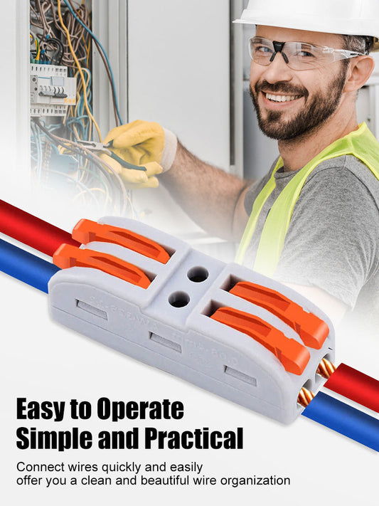 Gyorscsatlakozó, kábelcsatlakozó, univerzális kemény és puha kábelekhez, otthoni és munkahelyi használatra alkalmas, két szín közül választhat