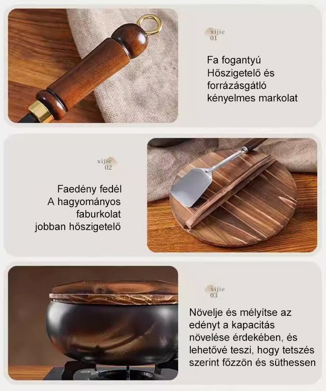 【Bevonat nélküli egészséges edény】Vasat pótoló tiszta vas tapadásmentes serpenyő