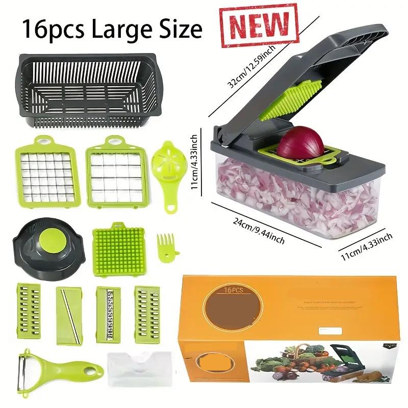 đ 16 darabos kĂ©szlet đ MultifunkcionĂĄlis gyĂŒmölcs- Ă©s zöldsĂ©gszeletelĆ