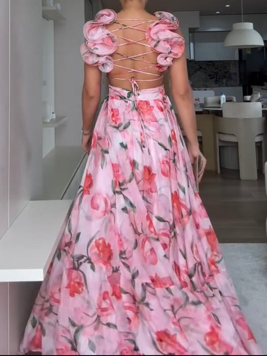 🍓Szexi és elegáns redős ruha mintával