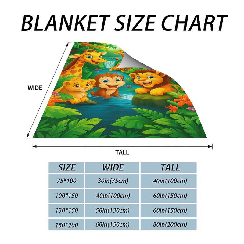 Plüss flanel takaró rajzfilm dzsungel mintával