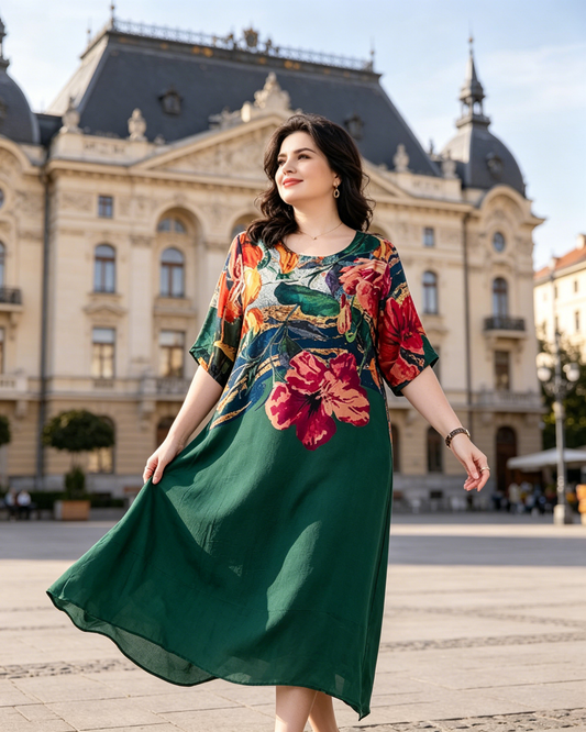 👗Elegáns virágmintás ruhák molett méretű nőknek