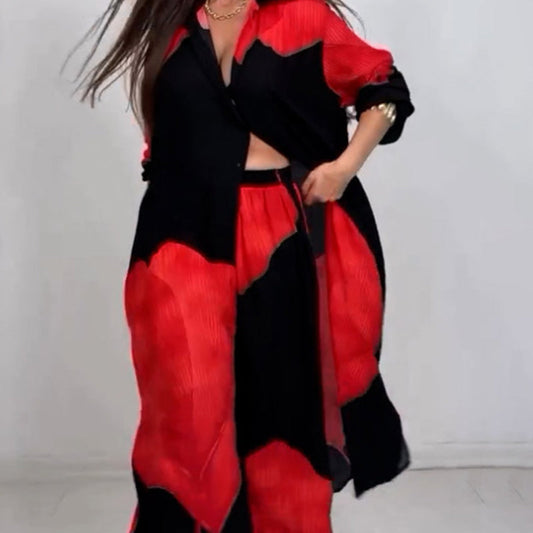 🌼Hosszú ing csavart gombbal és húzózsinóros nadrág szett