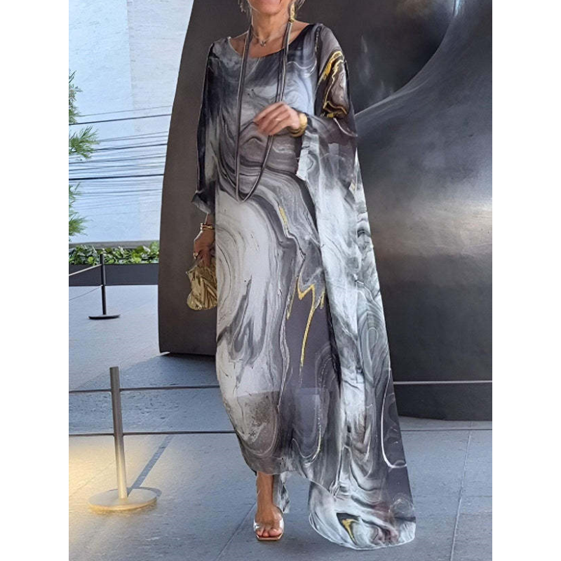 🔥Kiárusítás🔥Elegáns sifon ruha márványmintával