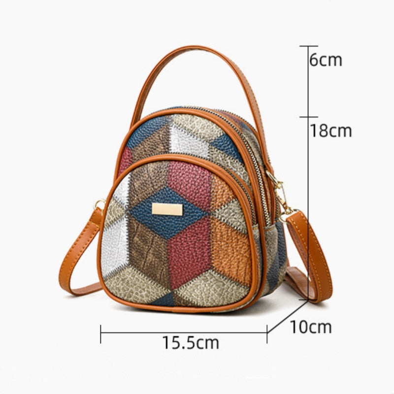 Női vintage geometrikus mintás crossbody táska