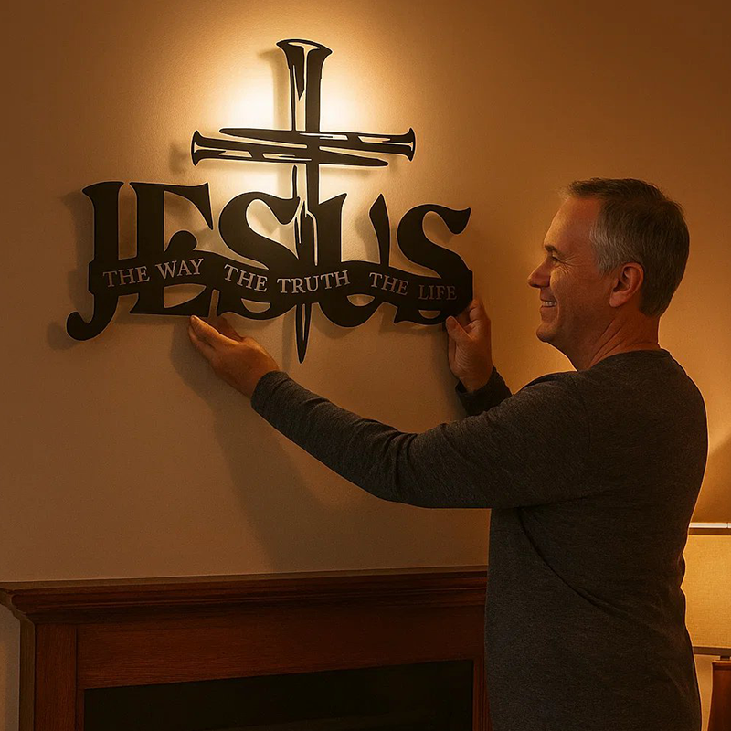 Kereszt Jézus Igazság fém faldekoráció