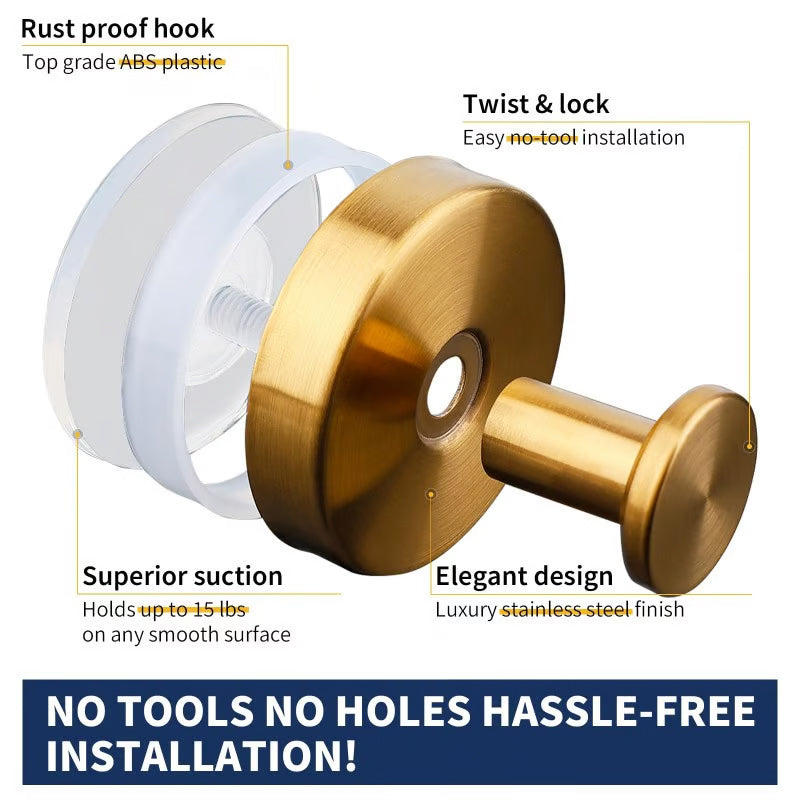 Rozsdamentes acél fali akasztó tapadókoronggal