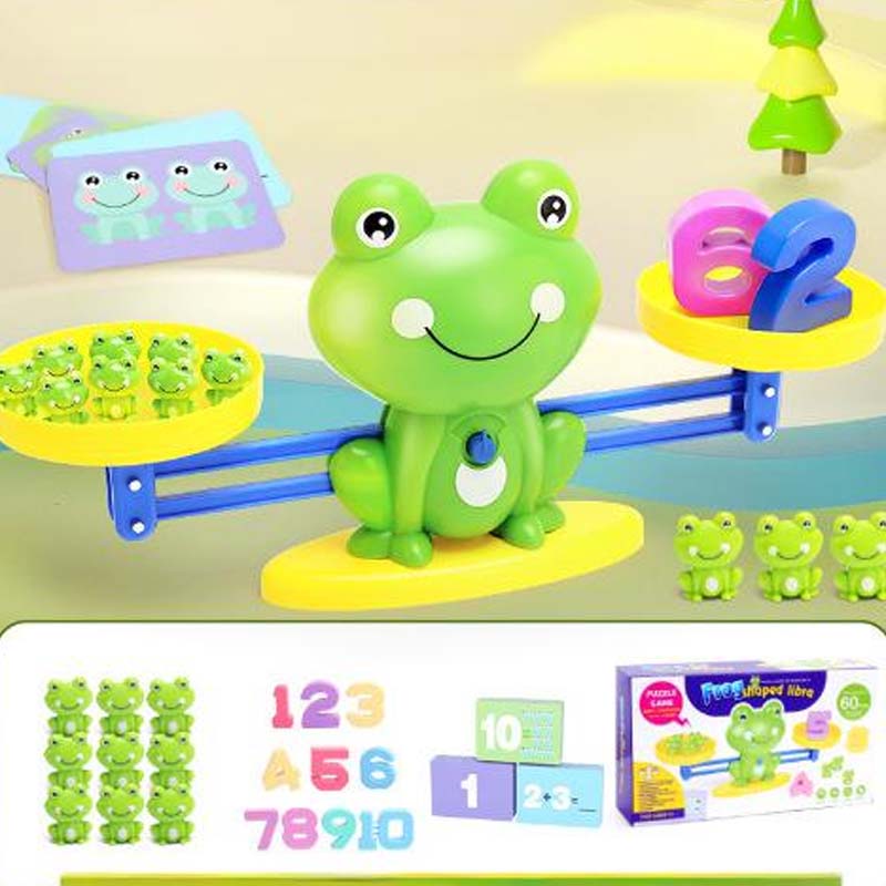 🐸Gyerekjáték-készlet rajzfilmállatokkal és mérlegekkel