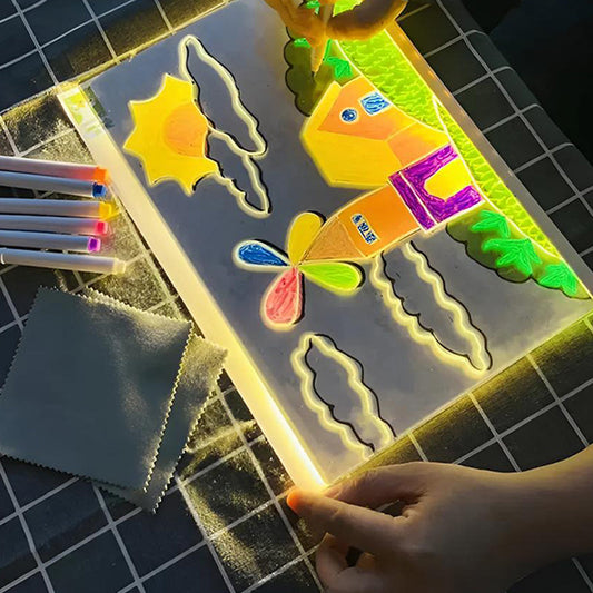 🔥👨🎨 Radírozható világító akril rajztábla állvánnyal 🎨✨