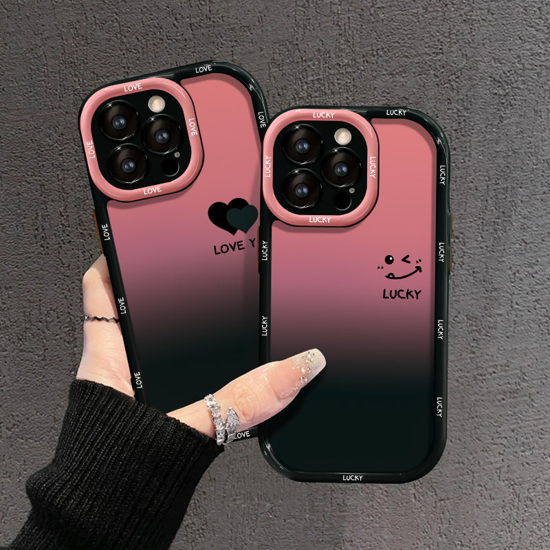 Matt színátmenetes iPhone tok – SZERETLEK & SZERENCSÉS Smiley Designs