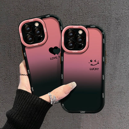 Matt színátmenetes iPhone tok – SZERETLEK & SZERENCSÉS Smiley Designs