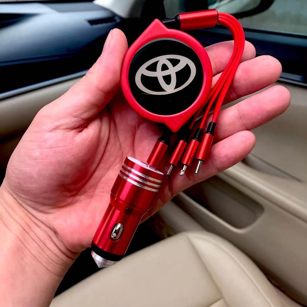 3 az 1-ben visszahúzható autós adatkábel + ingyenes autós töltő