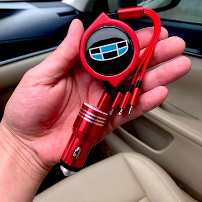 3 az 1-ben visszahúzható autós adatkábel + ingyenes autós töltő