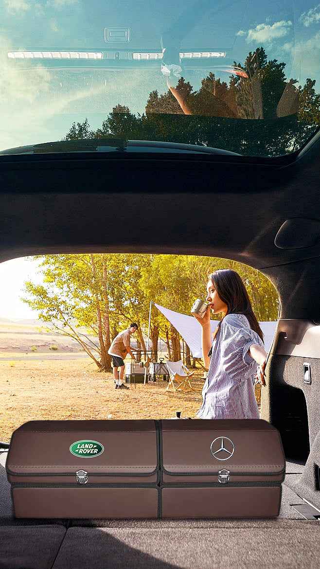 Bőr tárolórekesz az autó csomagtartójába