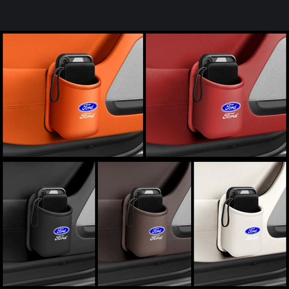 Bőr autós pohártartó szervező