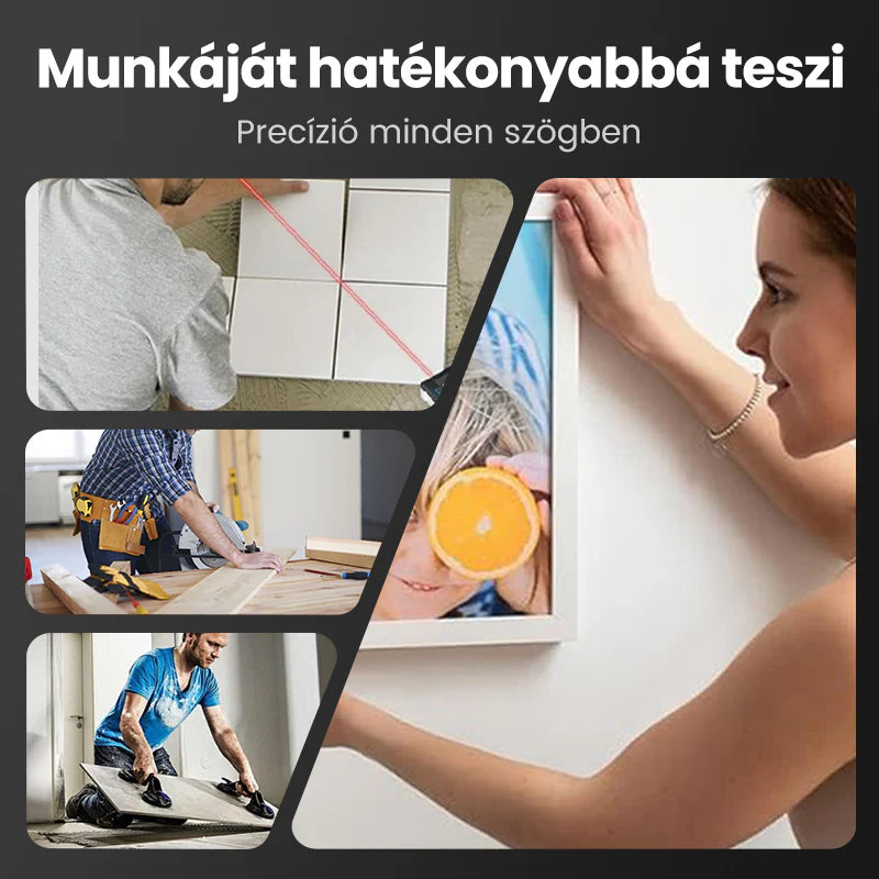 📐 Négyoldalas mágneses digitális szögmérő lézerrel 👷👍