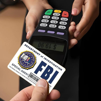🔥Secret Agent kártyabőr-készlet: FBI/ICE minták • Cosplay és ajándék matricák