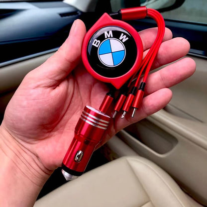 3 az 1-ben visszahúzható autós adatkábel + ingyenes autós töltő