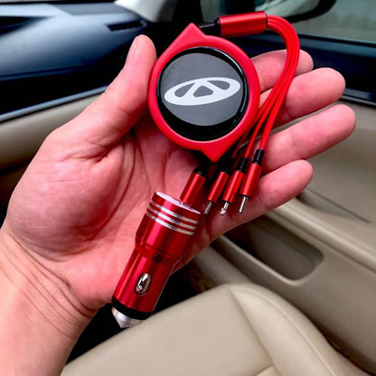 3 az 1-ben visszahúzható autós adatkábel + ingyenes autós töltő