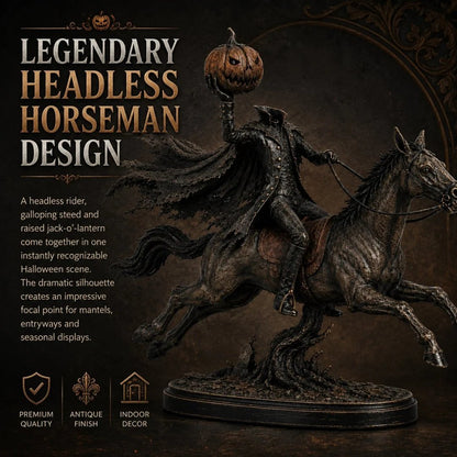 Éjféli Üldözés Fej Nélküli Lovas LED Figura – Halloween Dekoráció
