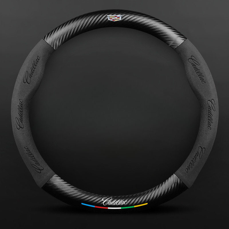 TrackVibe | Fekete karbon velúr kormánykerék borítás – Csúszásgátló és kopásálló