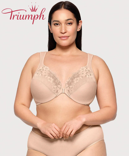 Triumph - (3 db-os) pamut melltartó hímzett csipkével, elöl záródó