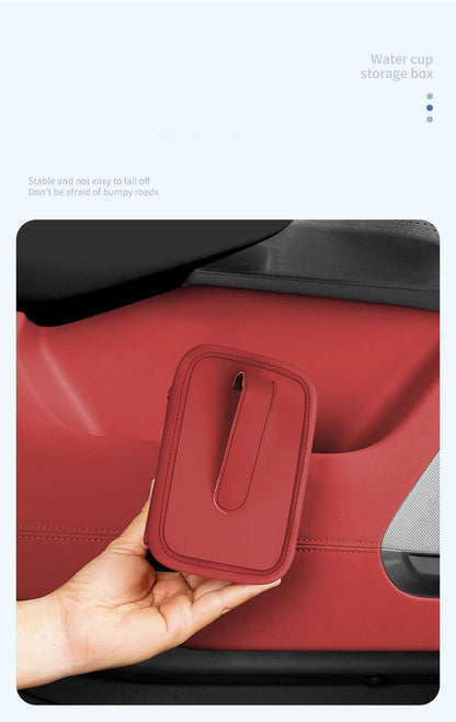 Bőr autós pohártartó szervező