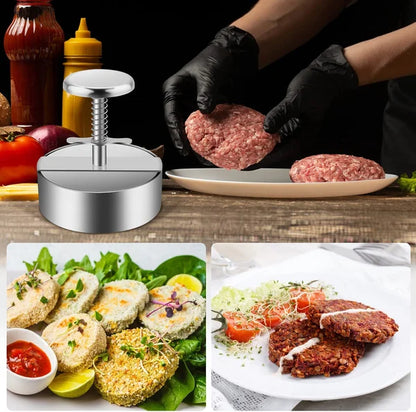 🍔 Kézi húspreselő hamburgerpogácsákhoz – ✨ Egységes forma, gyors előkészítés és zökkenőmentes, profi grillezési élmény 🛡️🥩