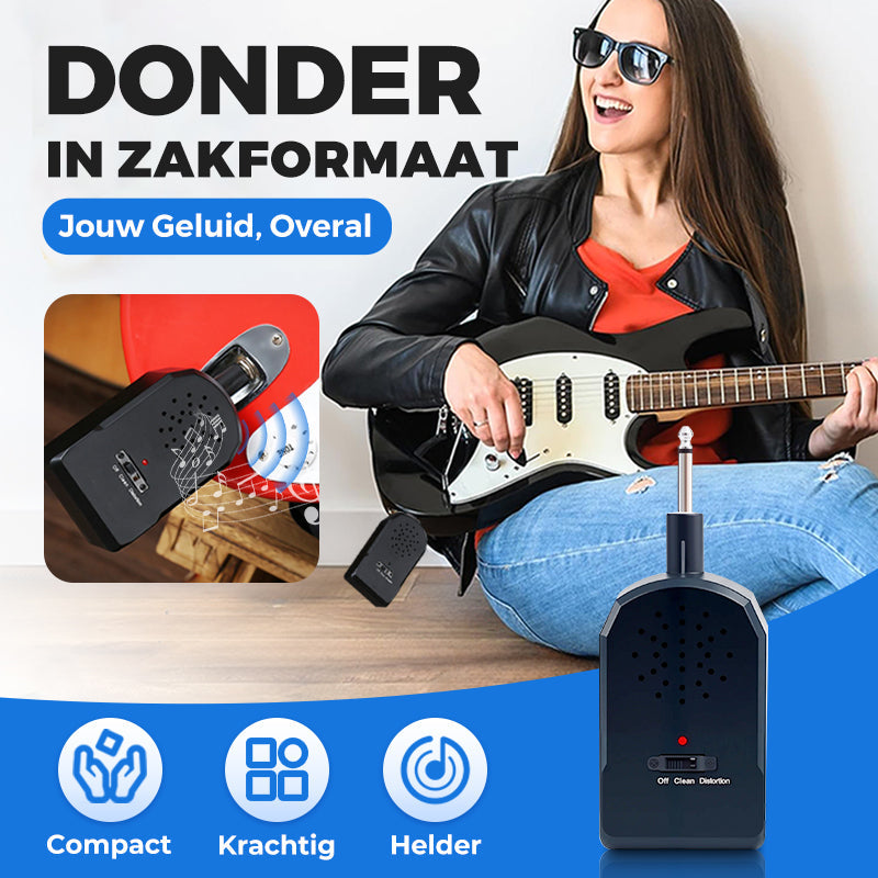 🎸Mini hordozható elektromos gitár erősítő készlet