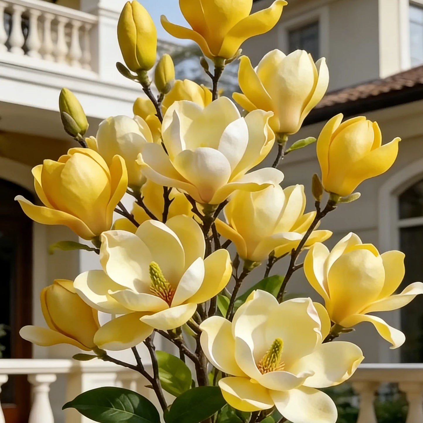 Magnolia liliiflora hagymái (lila orchideák) 🌸 A virágok elrejtik a leveleket, az illat betölti a levegőt