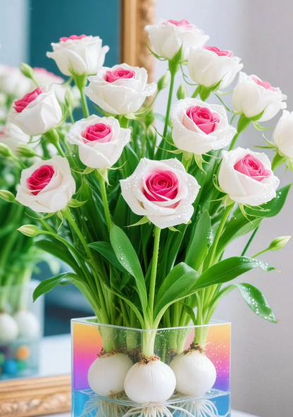 🌈Hidropónikus, ritka, kétszínű rózsahagymák: a természet színes csodája 🌹