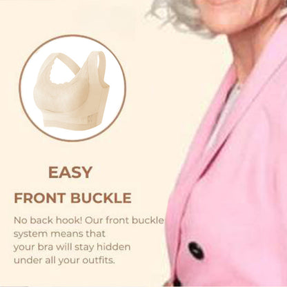 🔥Kényelmes csipke melltartó melltartó elülső részével és keresztbe tett csattal az oldalán🔥