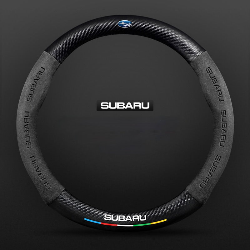 TrackVibe | Fekete karbon velúr kormánykerék borítás – Csúszásgátló és kopásálló