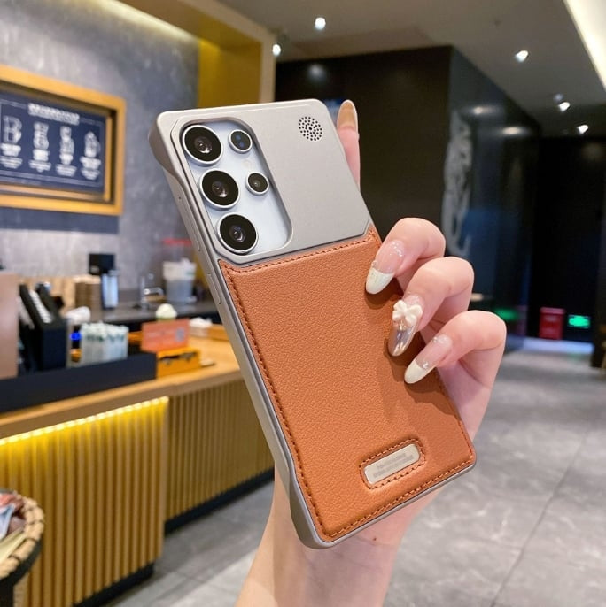 Keret nélküli bőrtok beépített mágnesességgel és aromaterápiával Samsung Galaxy S25 S24 S23 S22 Ultra készülékhez