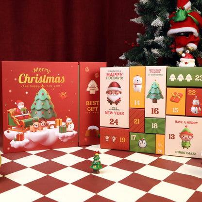 Rózsaszín Márvány Adventi Naptár 2025, 24 nap karácsonyig visszaszámláló doboz