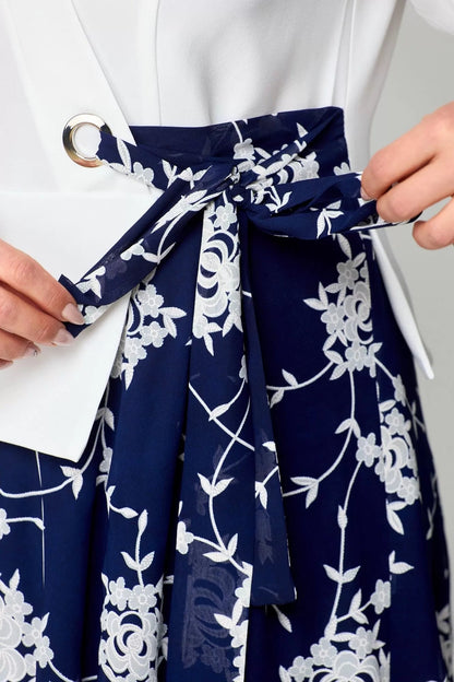 🔥【S-5XL】💃2025Új ruha, kék-fehér puha tapintású