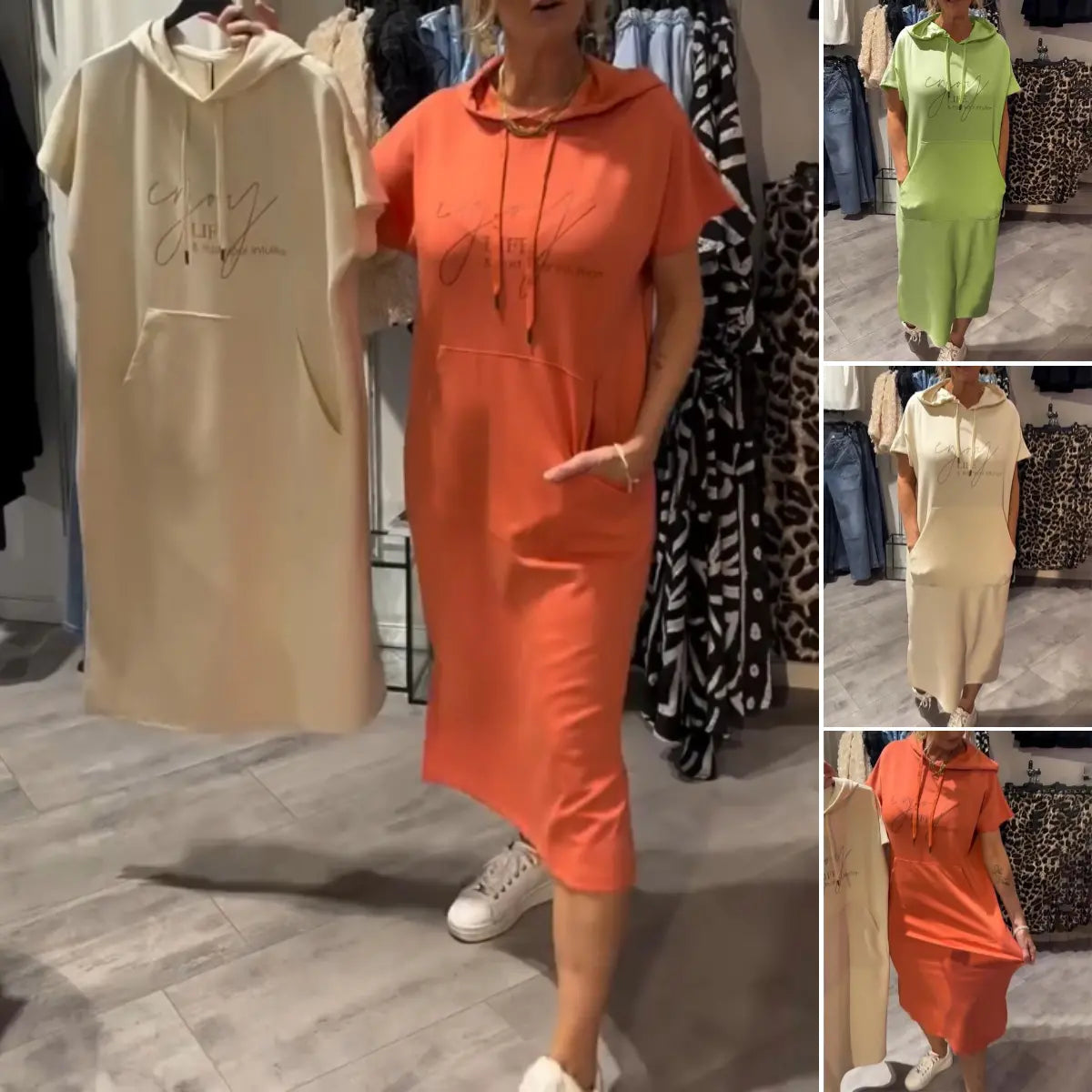 💥🔥👗[S-5XL]2025 új nyári stílusú laza, kényelmes és légáteresztő nagyméretű pulóverruha