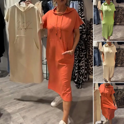 💥🔥👗[S-5XL]2025 új nyári stílusú laza, kényelmes és légáteresztő nagyméretű pulóverruha