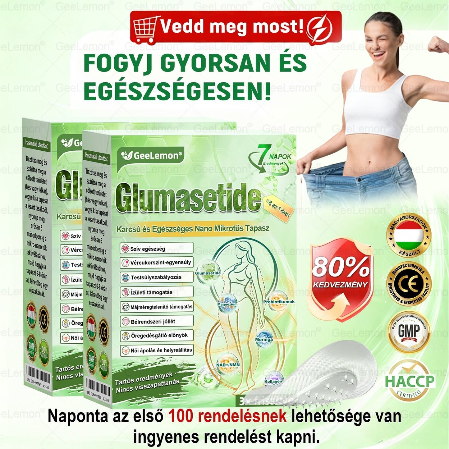 Ajánlott a Semmelweis Kórház által · 👩‍⚕️BENU hivatalos üzlet| 🎁 𝐆𝐞𝑒𝐿𝑒𝐦𝐨𝐧® Glumasetide 8 az 1-ben Karcsú és Egészséges Nano Mikrotűs Tapasz