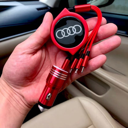 3 az 1-ben visszahúzható autós adatkábel + ingyenes autós töltő