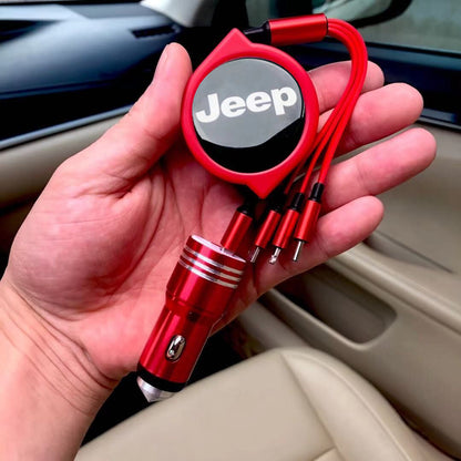 3 az 1-ben visszahúzható autós adatkábel + ingyenes autós töltő