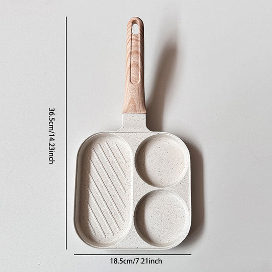 3 az 1-ben reggeliző serpenyő – Tapadásmentes, egyenletesen hőelosztó, időtakarékos kialakítás