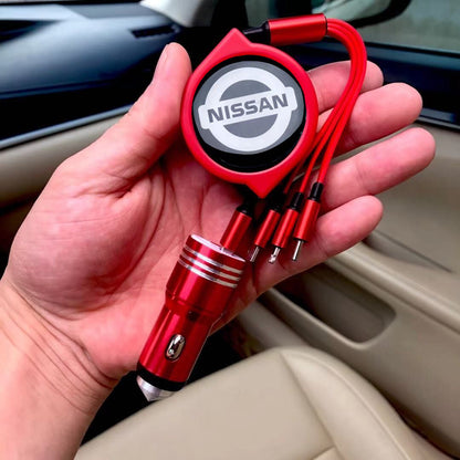 3 az 1-ben visszahúzható autós adatkábel + ingyenes autós töltő