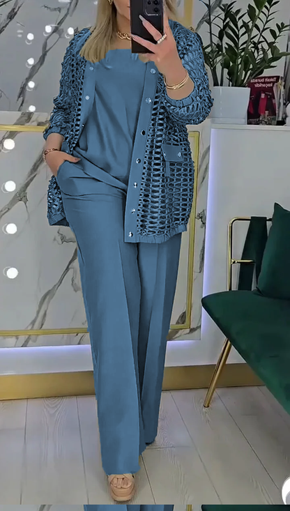 Női, háromrészes üreges ingázóruha