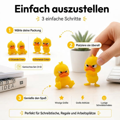 😠 Angry Duck asztali figura – Dobj fel egy vagányságot az asztalodra! 🐥