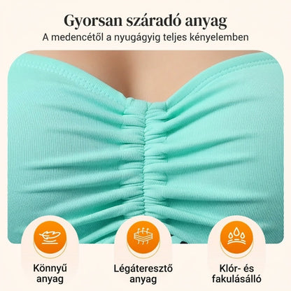 🔥👙【S-4XL】Ciánkék nyomtatott bikini fürdőruha