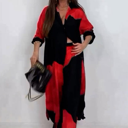 🌼Hosszú ing csavart gombbal és húzózsinóros nadrág szett