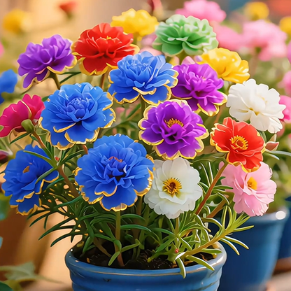 Aranycsipke portulaka🌸✨ Gyönyörű, dupla virágok a könnyed nyári színekért